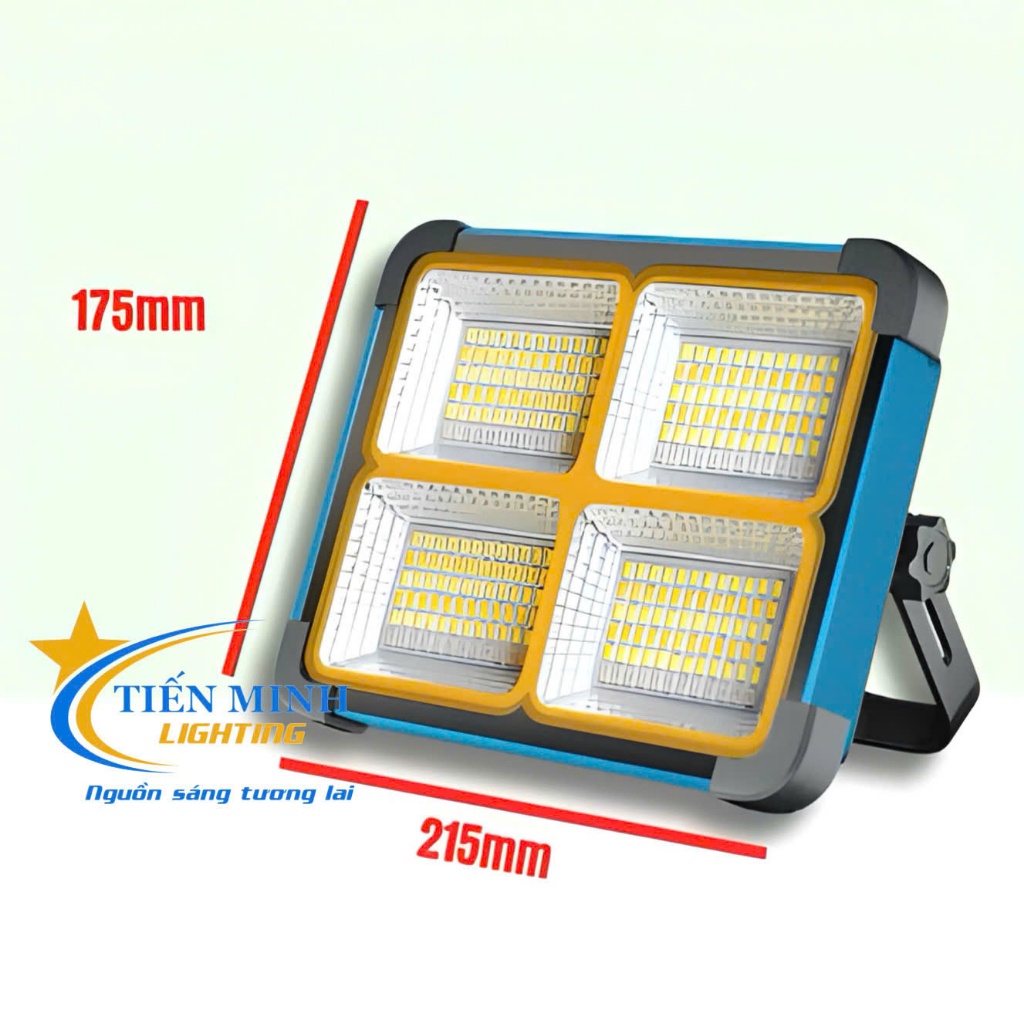 Đèn pha xách tay năng lượng mặt trời 200W có sẵn 6 pin siêu sáng, khả năng chống nước tốt