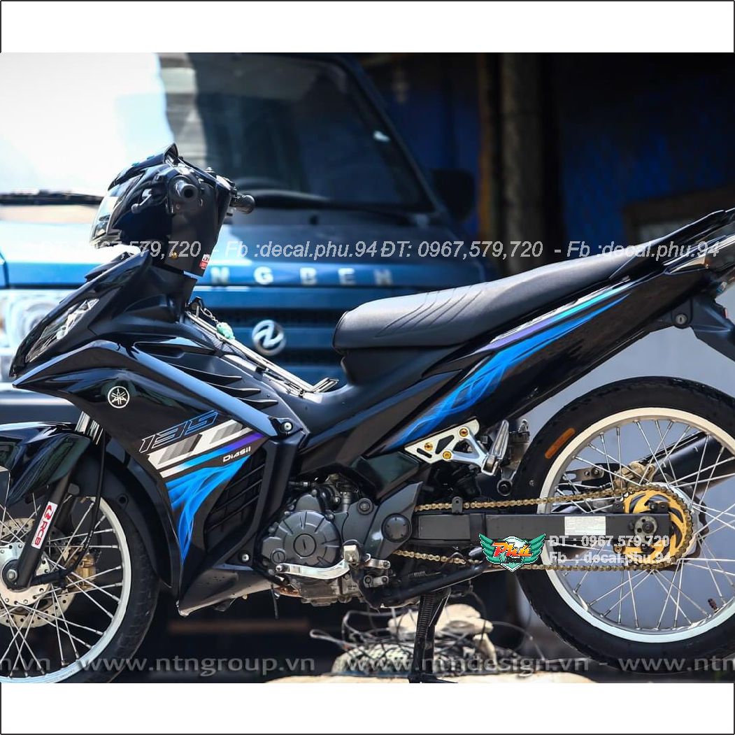 Tem rời ex exciter 135 lc đen xanh 2021