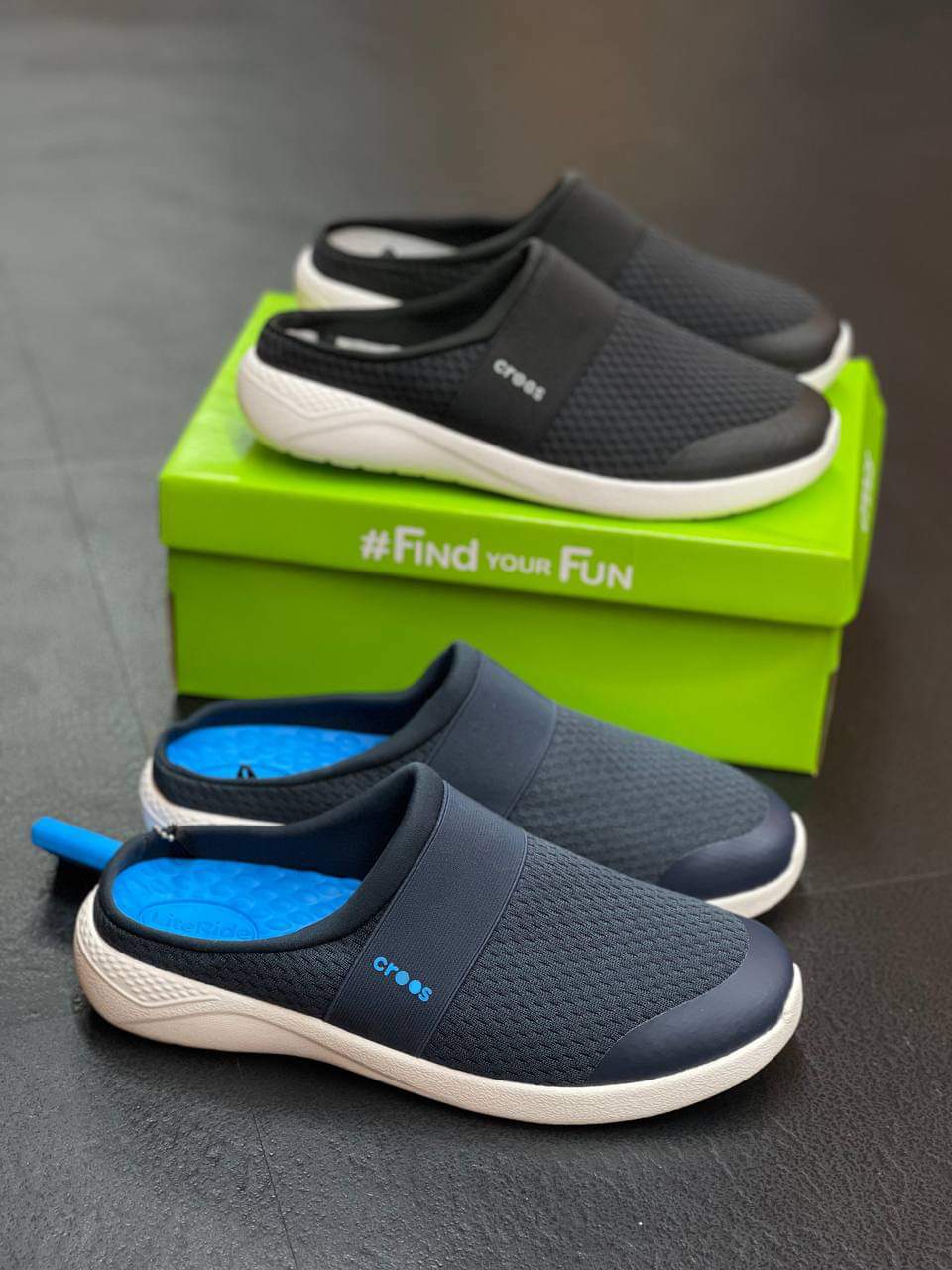 Giày sục vải cross literide mesh mule dành cho nam.