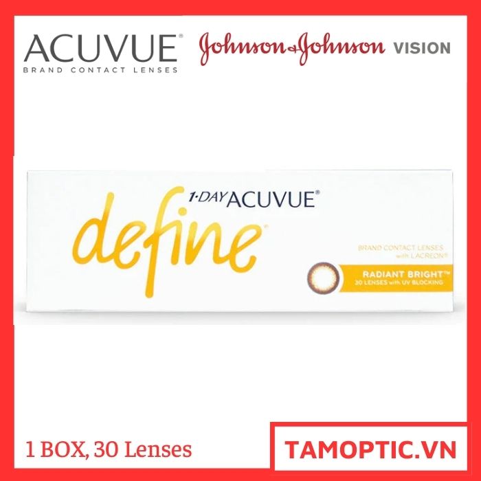 Kính áp tròng có màu 1-Day Acuvue Define Radiant Bright Johnson&Johnson