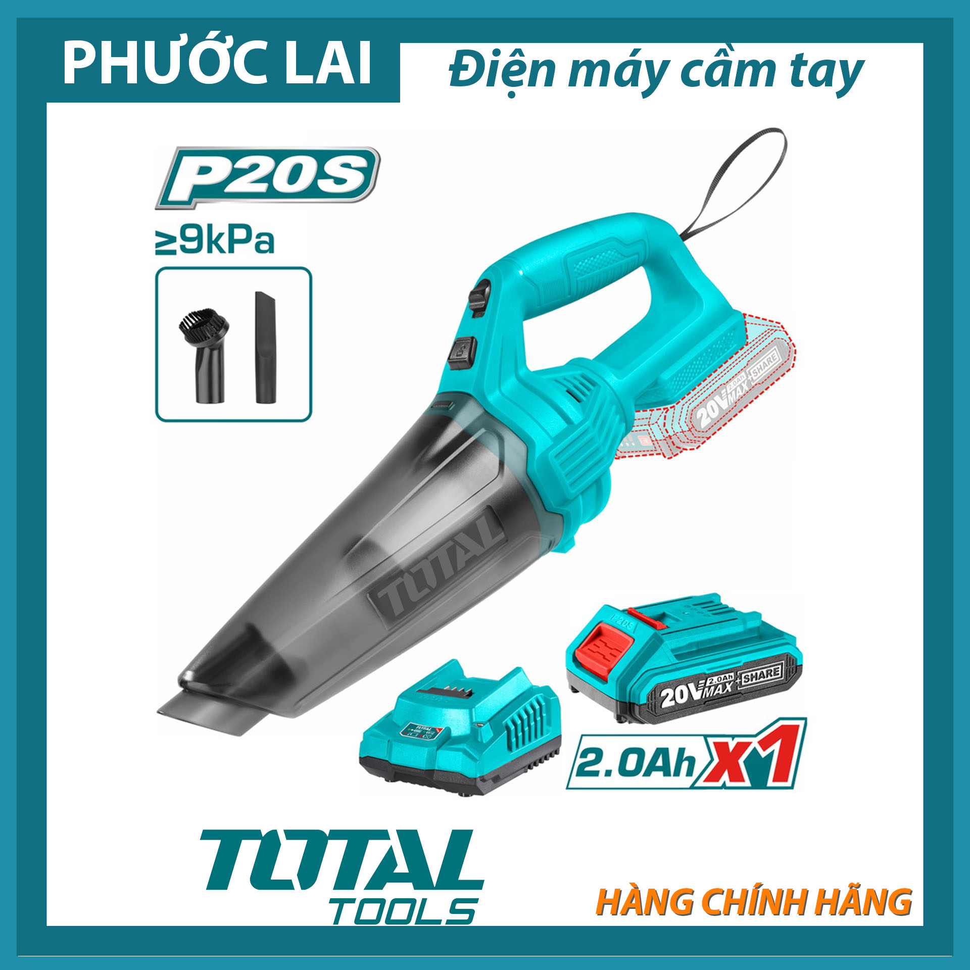 Máy hút bụi 0.5l dùng pin lithium 20v total tvli20126