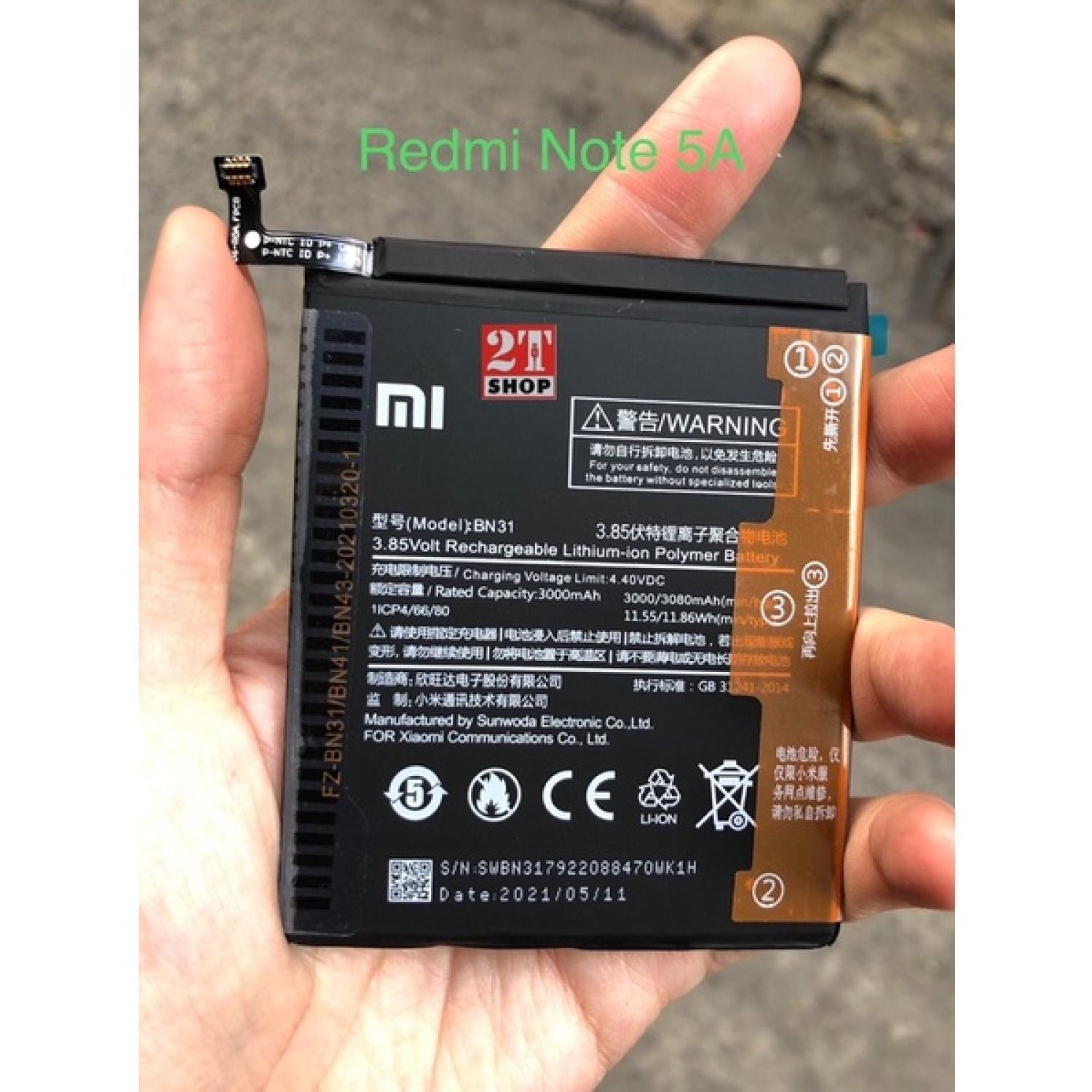 Pin điện thoại xiaomi redmi note 5, dung lượng 3080mah