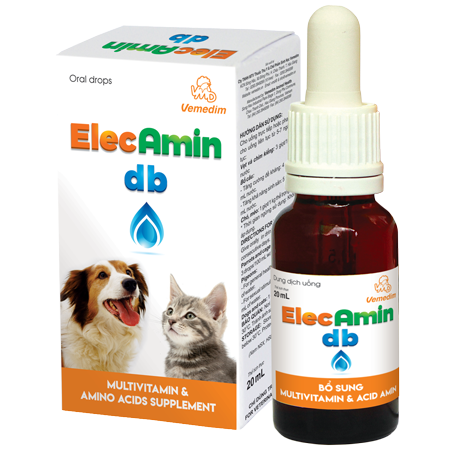 ElecAmin db - Bổ sung Multivitamin &amp; acid amin cho chó mèo, chim thú cảnh 20ml/chai