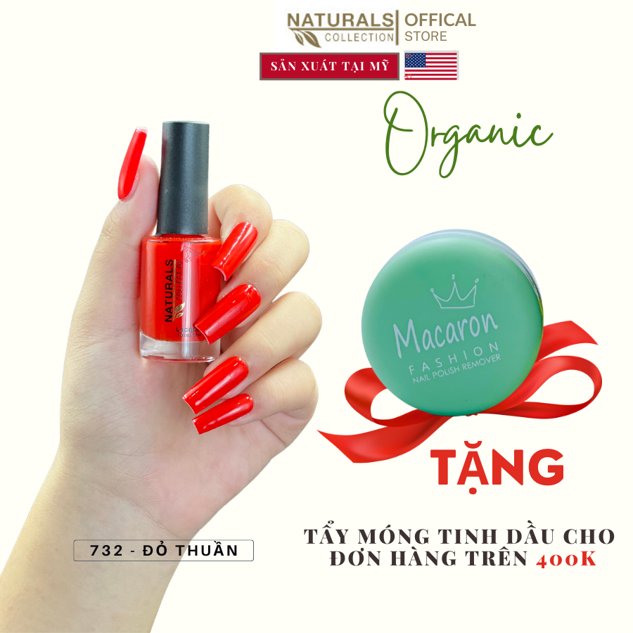 Sơn dưỡng thành phần hữu cơ phục hồi móng yếu, hư tổn USA NATURALS COLLECTION mix 3 màu xanh, đỏ thẩm, tím - 7.5ml - 732