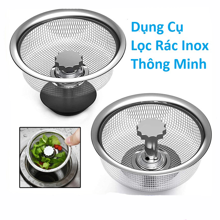Dụng cụ lọc rác bồn rửa chén inox loại lớn, Lưới Lọc Rác Độ Bền Cao, Dụng cụ lọc rác tránh tắc nghẽn bồn rửa bát, Thiết Kế Thông Minh Tiện Lợi, Dễ Dàng Tháo Lắp, Huy Tuấn