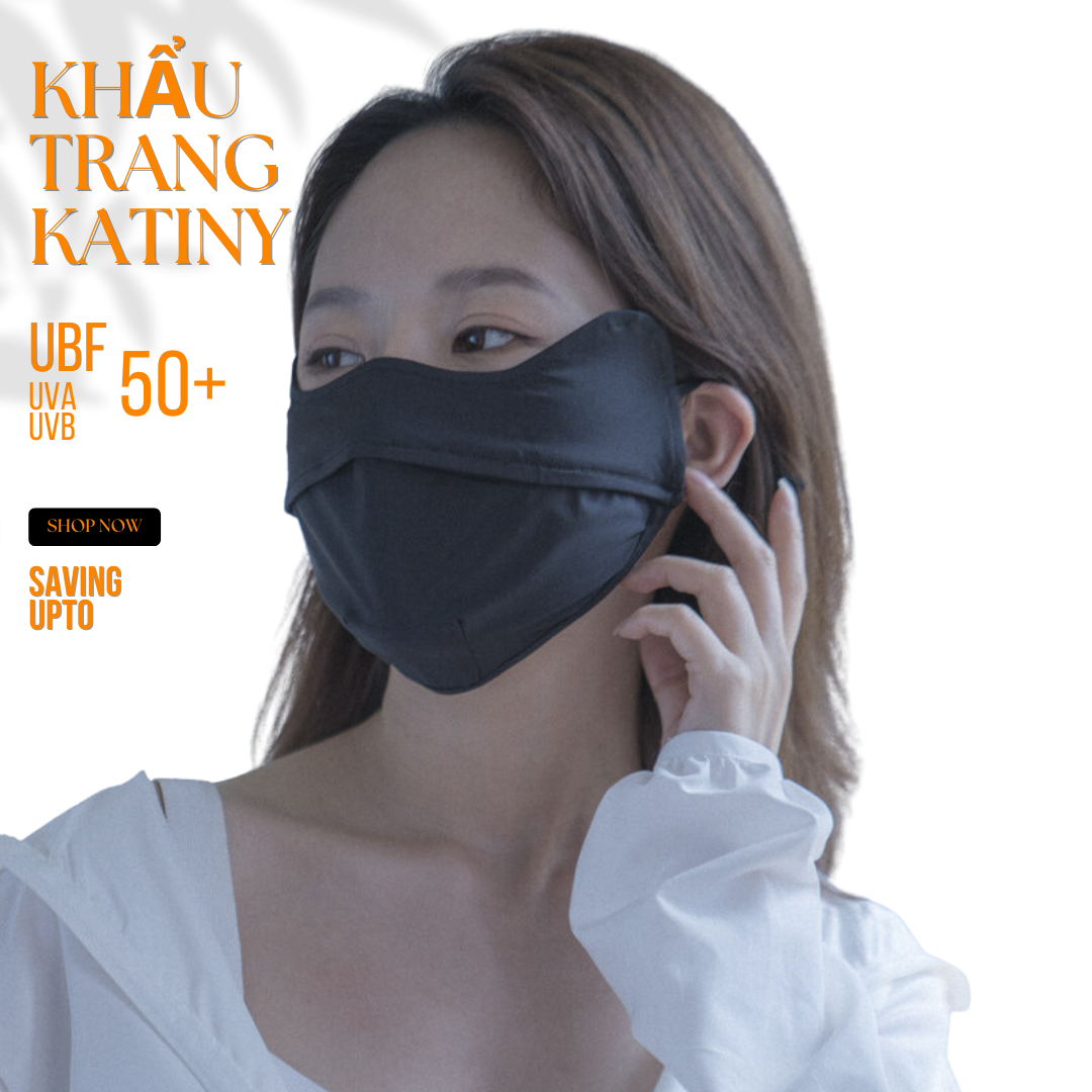Khẩu trang Hangkat KATINY chính hãng chống tia Uv chống nắng Upf 50+