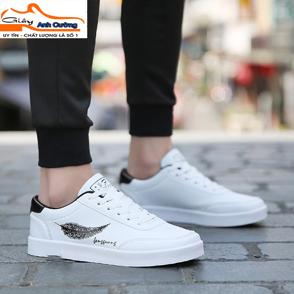 Giày nam thể thao sneaker ANH CƯỜNG trắng đẹp cổ cao cho học sinh đi học đi làm cao cấp Mã LC