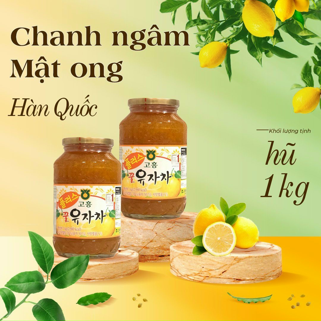 [FREE SHIP HCM] CHANH MẬT ONG HÀN QUỐC - HŨ 1 KG -HONEY CITRON TEA - GIẢM HO HIỆU QUẢ