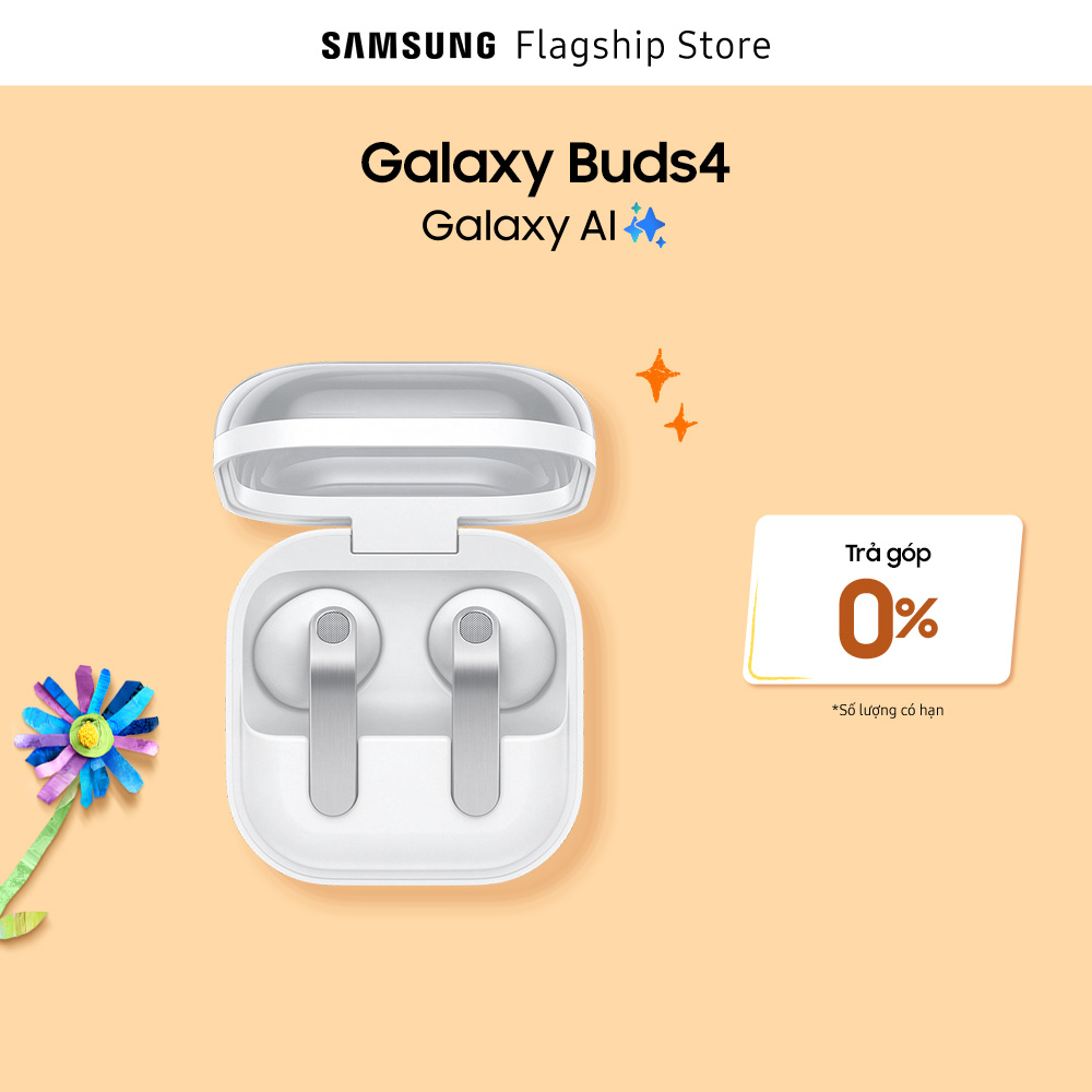 [SIÊU SALE HÈ 20H 4-7.5] Tai nghe Samsung Galaxy Buds4, Chất âm Hi-Fi đa tầng, Chống ồn chủ động, Galaxy AI đa tác vụ