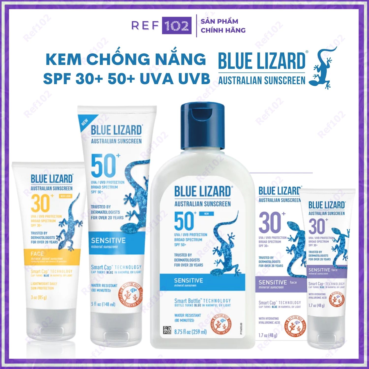 Kem chống nắng blue lizard spf30 - spf50 face - sensitive - baby ref102