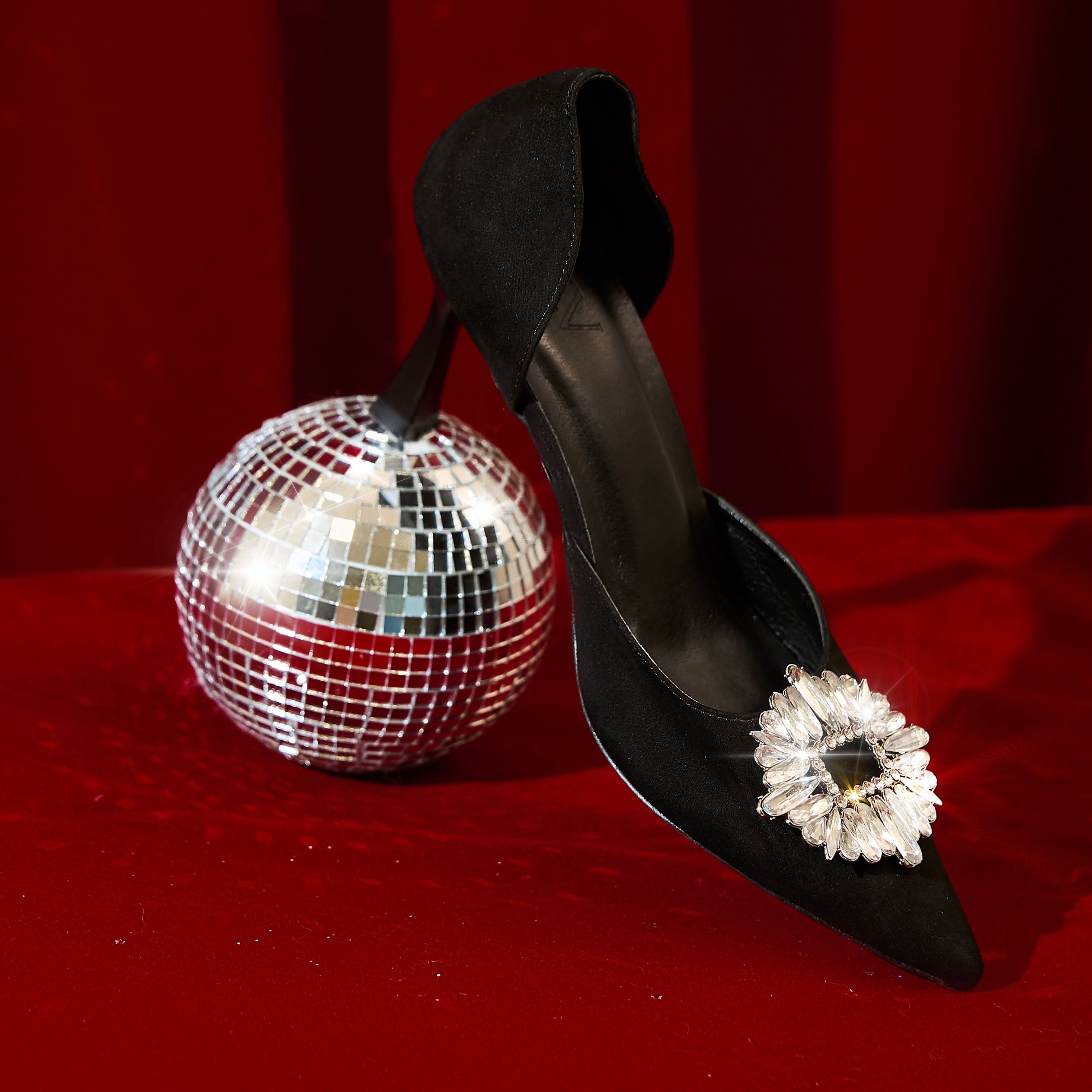 Olv - giày rhinestone mira heels