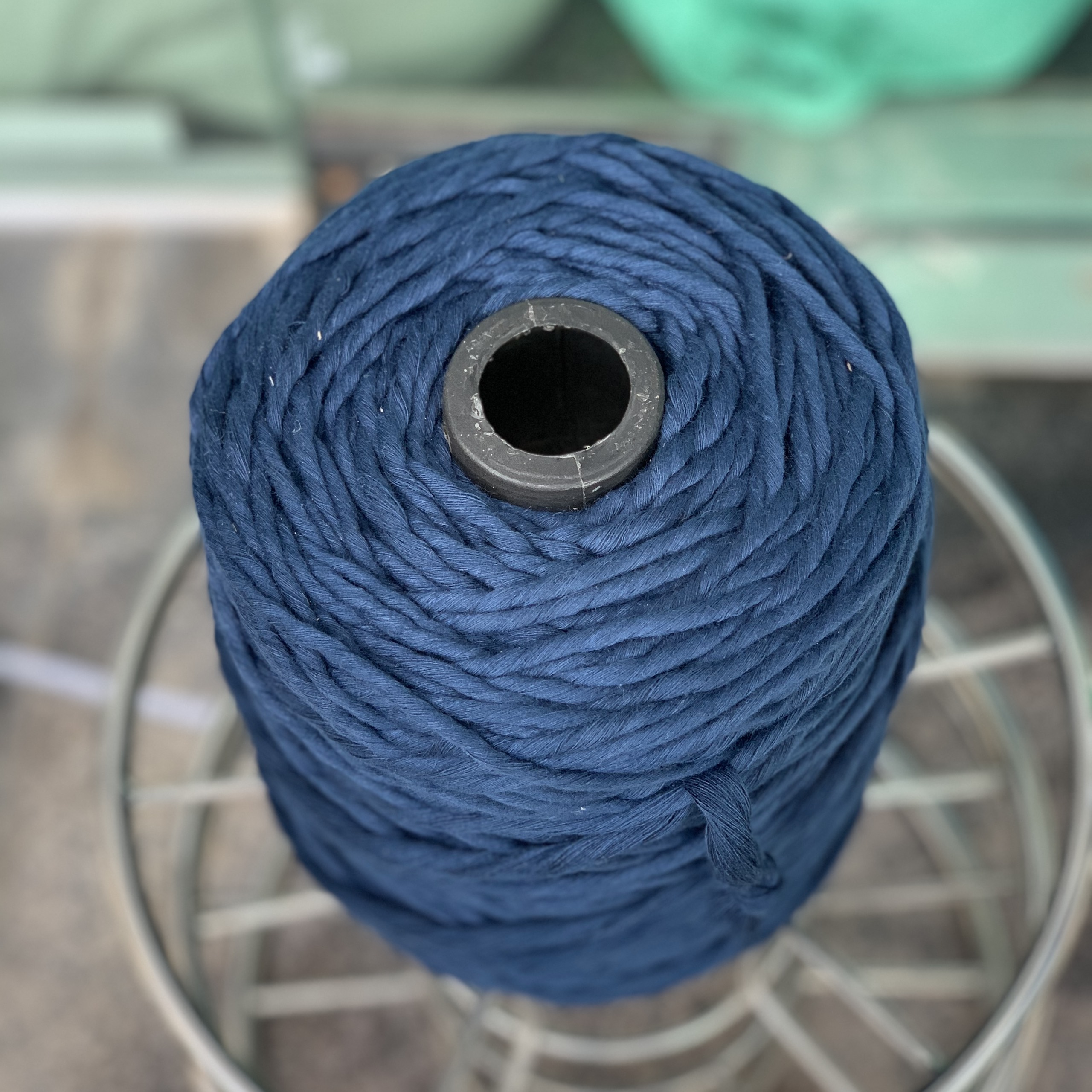 Dây thừng se macrame, dây cotton màu xanh than - 3mm và 5mm