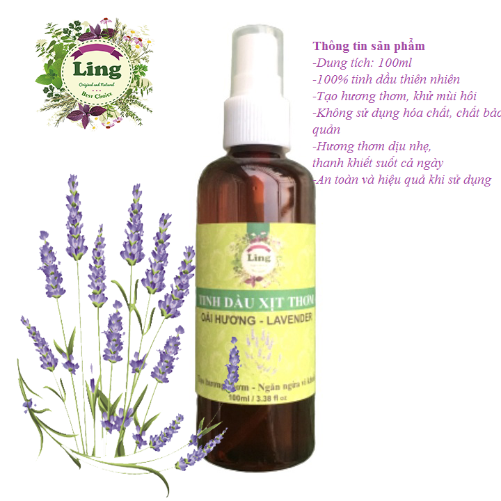 Tinh dầu thiên nhiên Lavender xịt phòng 100ml đuổi muỗi khử mùi thơm phòng