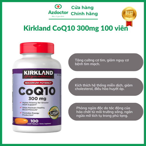 CHÍNH HÃNG Viên Uống hỗ trợ tim mạch Kirkland Signature CoQ10 300mg