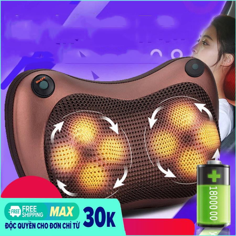 Gối massage 8 bi xoay bóp công nghệ nhật bản