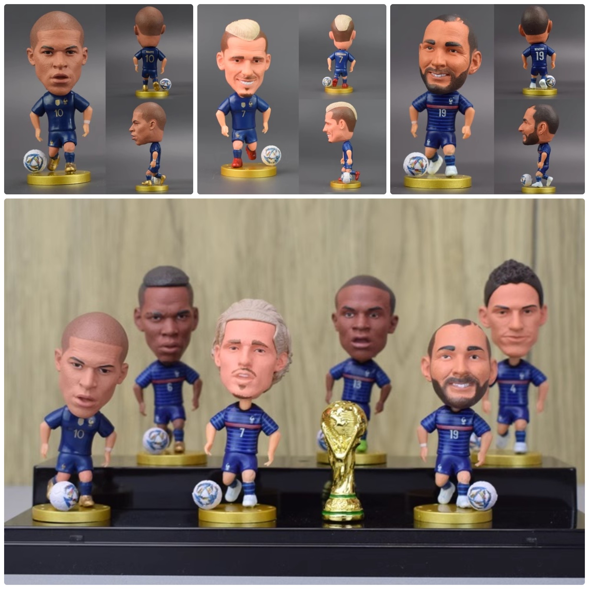 Mô hình cầu thủ đội tuyển Pháp Mbappe Pogba Griezmann