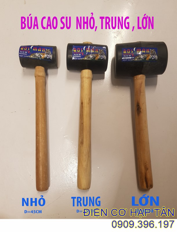 Búa cao su cán gỗ giá xưởng, búa ốp lát gạch