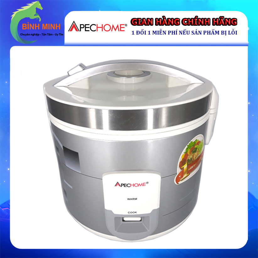 Nồi Cơm Điện Nắp Gài 1.8 Lít 1.8L  Chống Dính Apechome APH-RC18Y - Hàng Chính Hãng (Bảo Hành 12 Tháng)