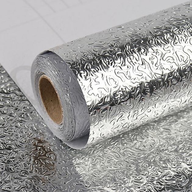 Combo Giấy Bạc Dán Bếp Chống Thấm,Cách Nhiệt 3M +Tấm Chắn Dầu Mỡ Bếp- Tặng Khăn Lau Đa Năng