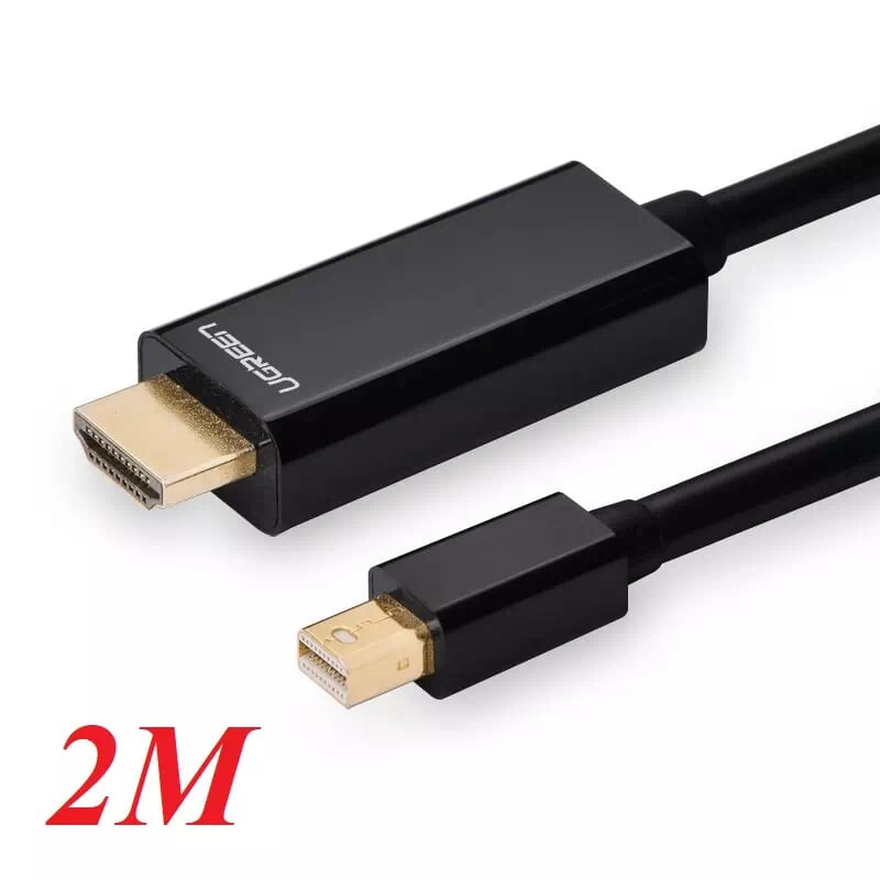 Ugreen 10435 2m màu đen cáp chuyển đổi mini dp sang hdmi hỗ trợ phân phải 1080p md101