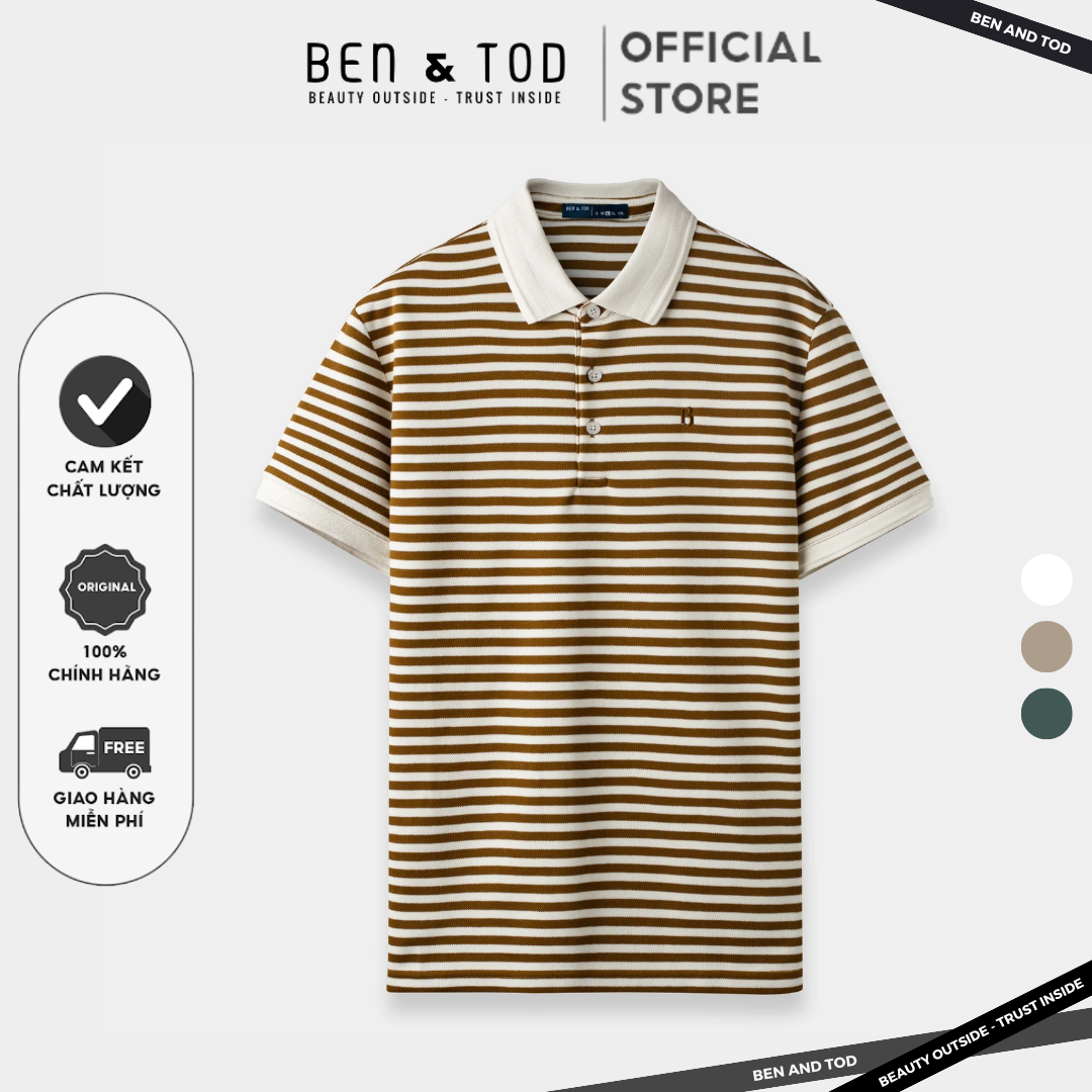 Áo polo form casual fit cs1300bd291 ben &tod co giãn trẻ trung thoải mái nam tính