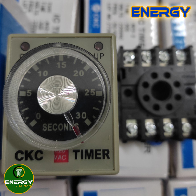 Rơle thời gian ckc ah3-3 timer ckc ah3-3 220v 30s 60s + đến 8 chân - thiết bị điện energy
