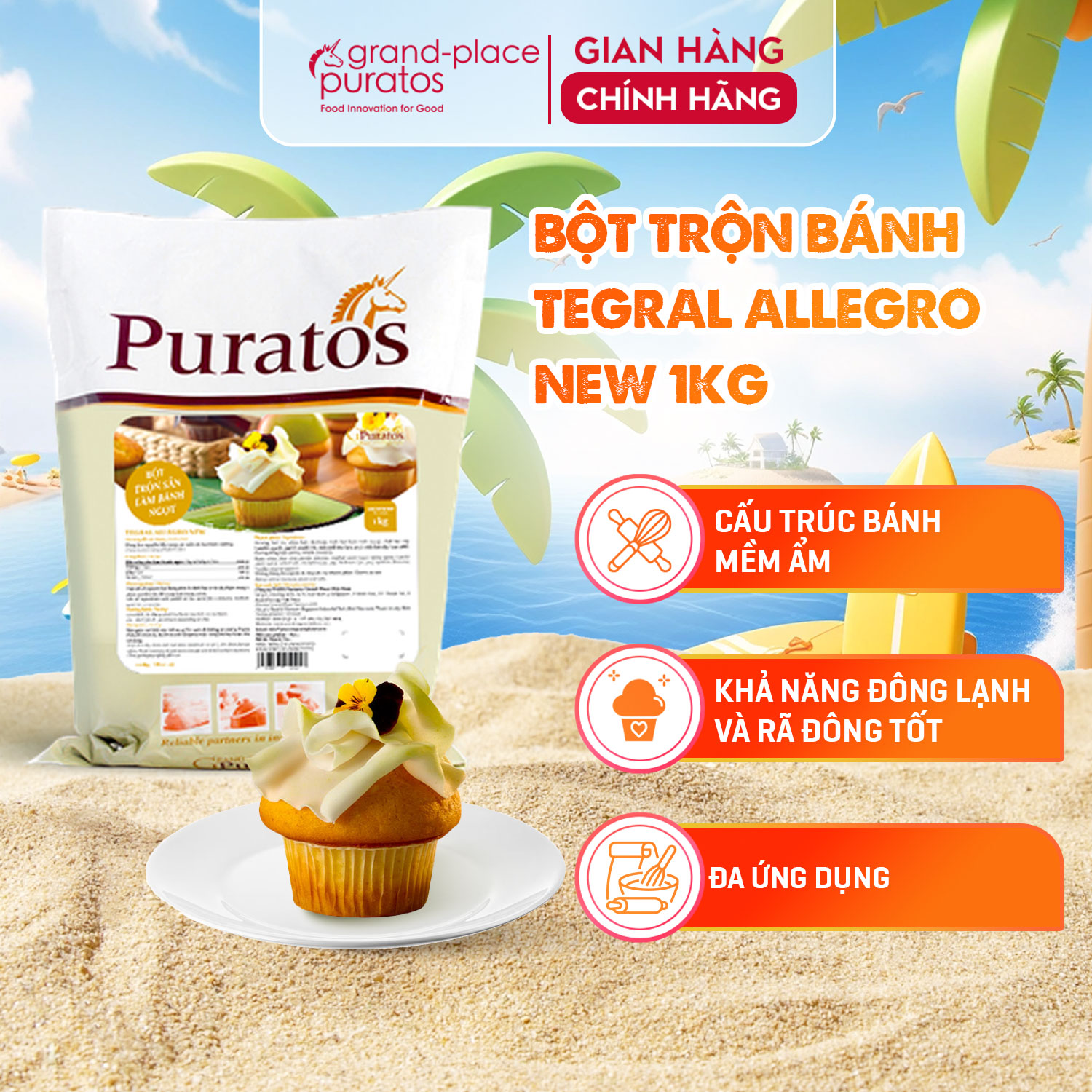 Bột trộn sẵn làm bánh tegral allegro new puratos grand-place vn-1 kg-4116106