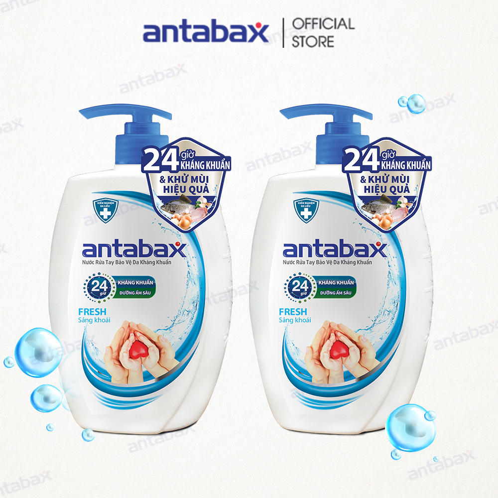 Combo 2 nước rửa tay bảo vệ da kháng khuẩn antabax fresh sảng khoái 250ml