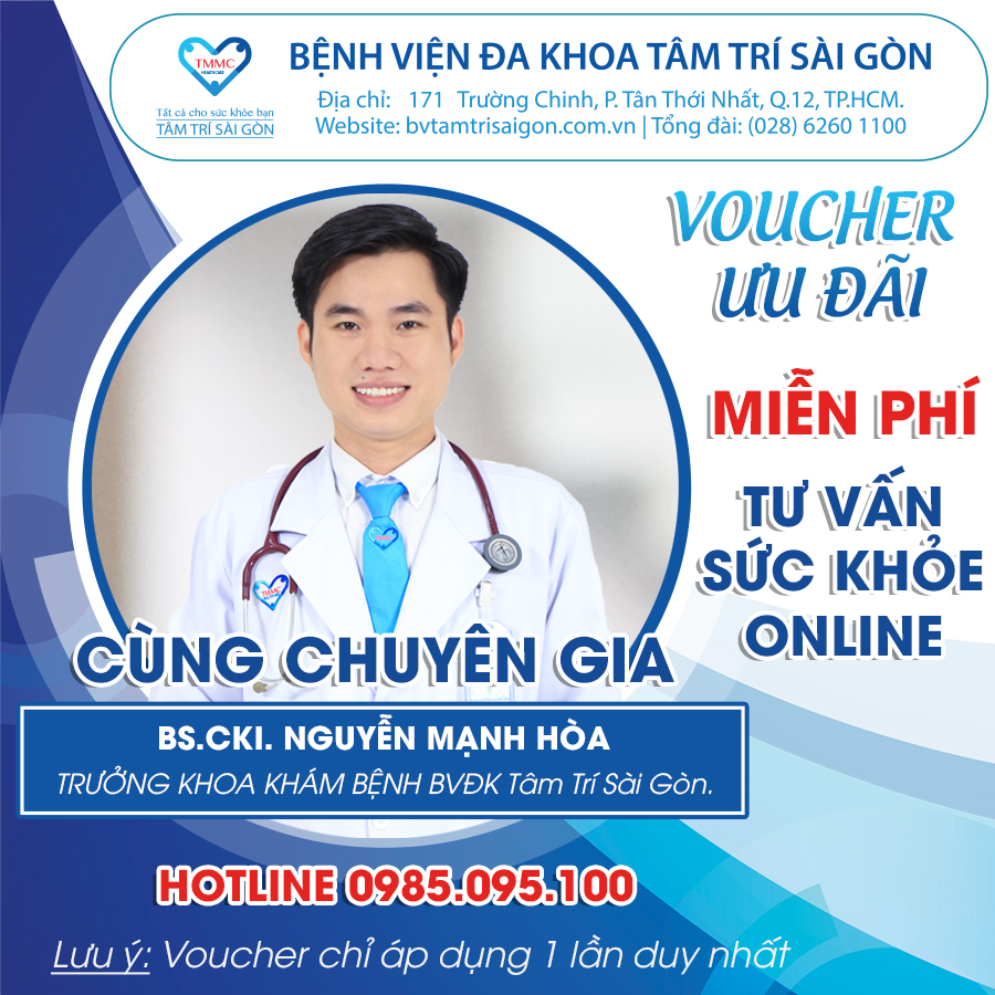 [E-VOUCHER] [Quận 12] Tư Vấn Online Miễn Phí Khám Tổng Quát Cùng Bệnh Viện Đa Khoa Tâm Trí Sài Gòn