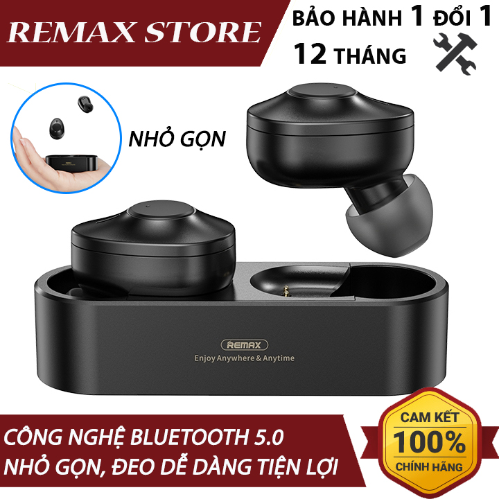 Tai nghe Bluetooth True Wireless Remax TWS-21 kèm dock sạc