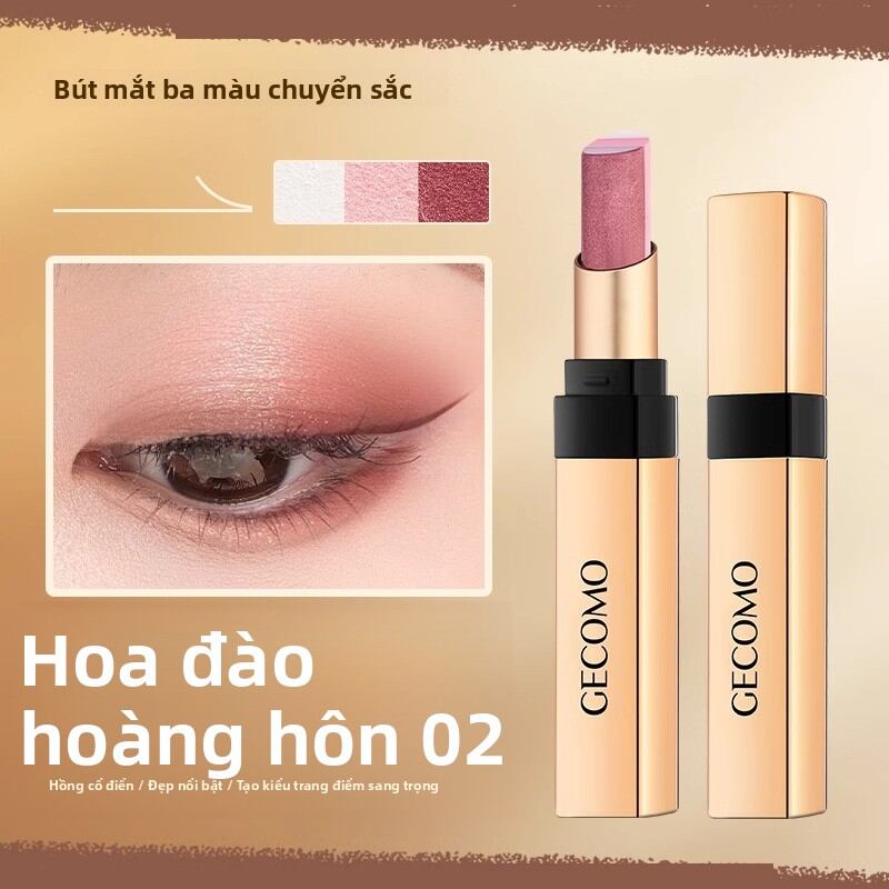 Phúc Chu Án Vân |   Phấn mắt dạng thỏi một nét dành cho người mới bắt đầu, chống thấm nước, chống mồ hôi, ba tông màu đất. - 3