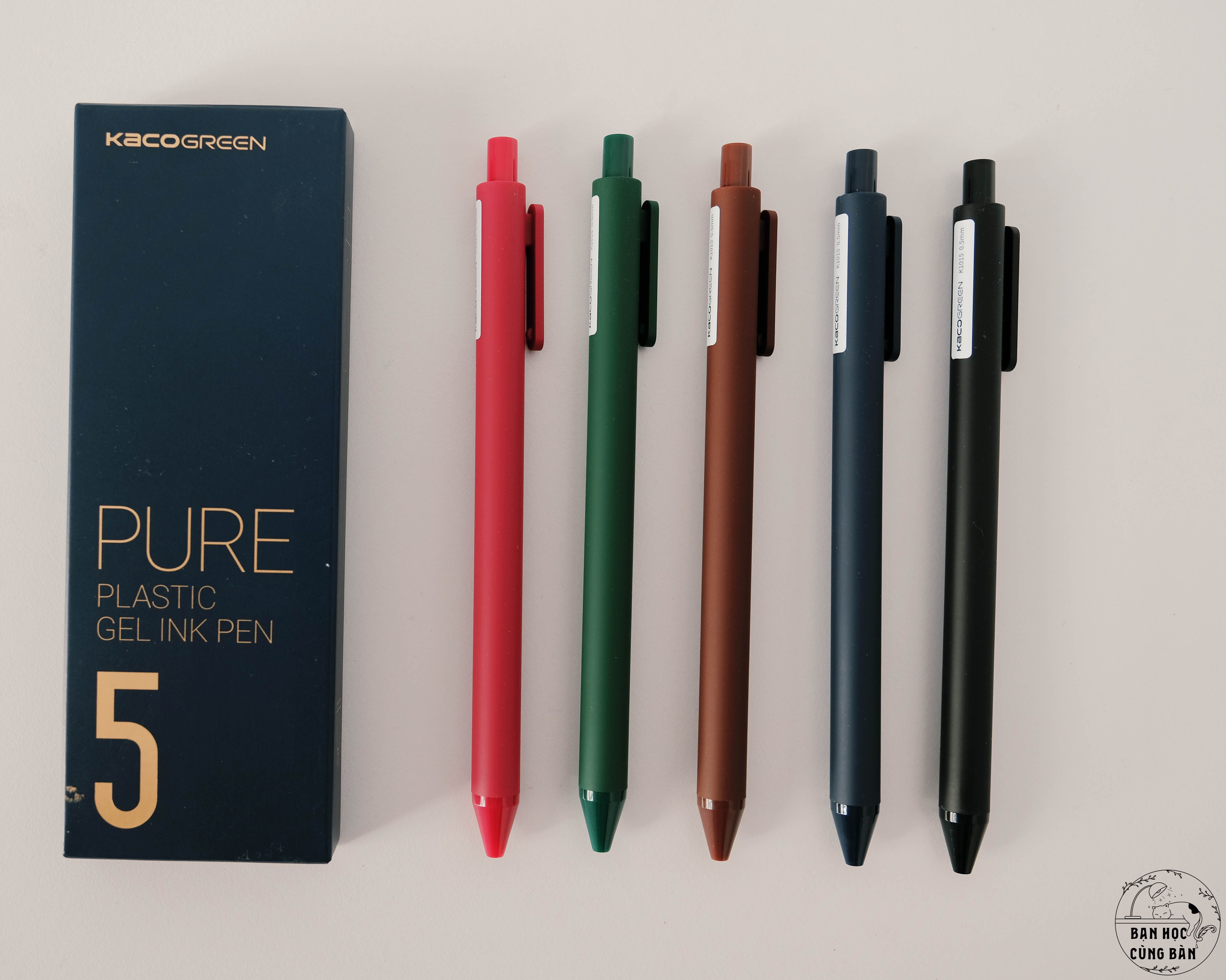 Bộ 5 bút bi bấm KACO PURE mực vintage