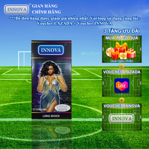  Bao cao su Innova 12 bao   Hộp Đen - Siêu Gai   - Hỗ trợ Kéo dài thời gian quan hệ 