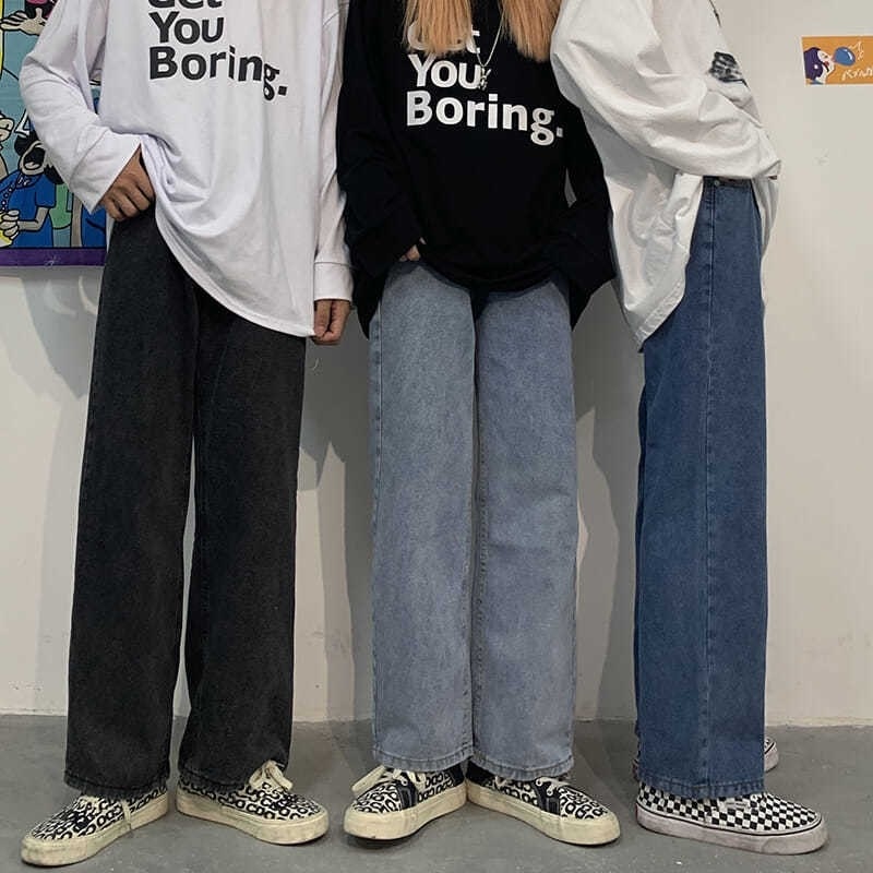 [HCM]Quần Baggy Nam Jean Dài Quần Ống Rộng Thiết Kế Cá Tính Cho Nam- quần bò nam