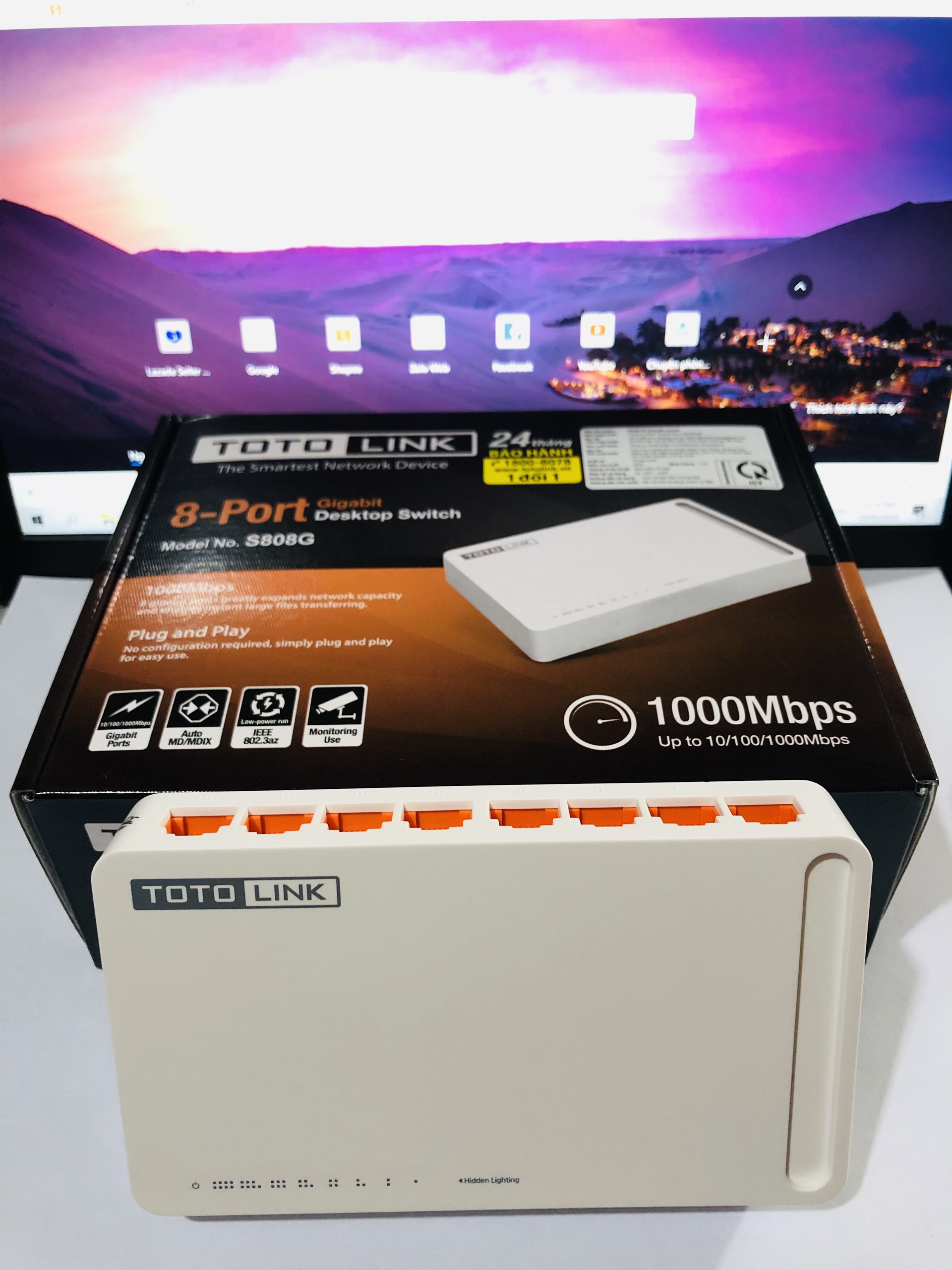 Bộ chia mạng toto link s808g 8-port gigabit
