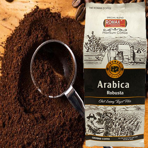 Cà phê rang xay romax h2 arabica robusta 500gr - romax coffee