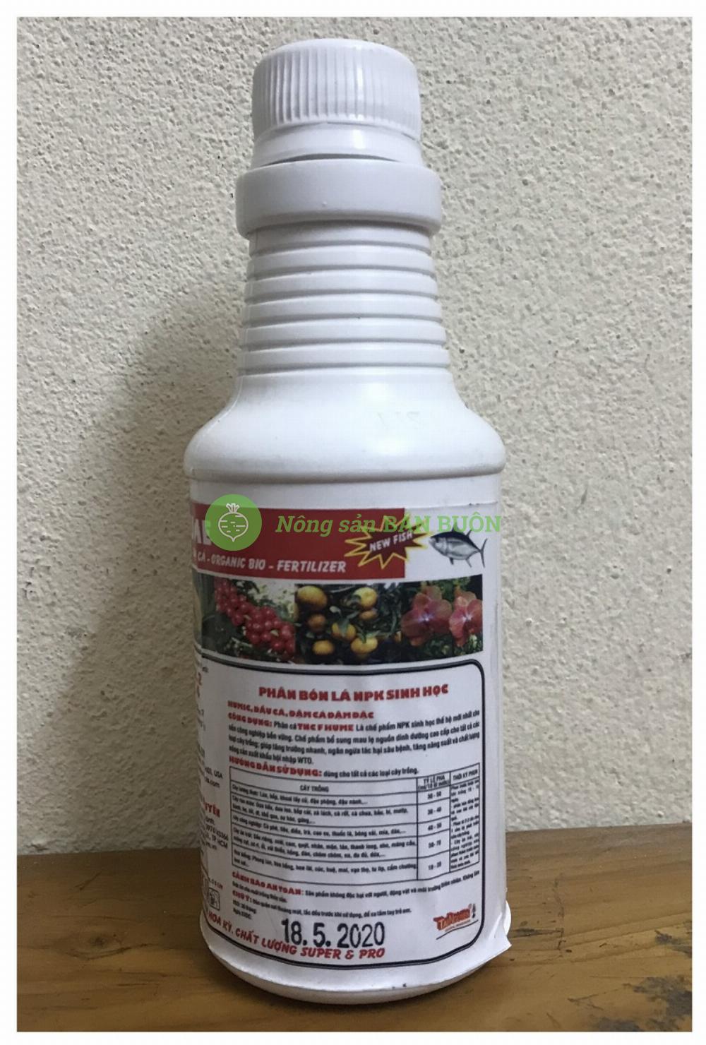 TNC F HUME 250ml - Phân bón lá NPK Sinh học - HUMATE - Dầu cá - Đạm cá - Organic Bio Fertilizer - NEW FISH - FISH 6.2.2 HUMIC 4