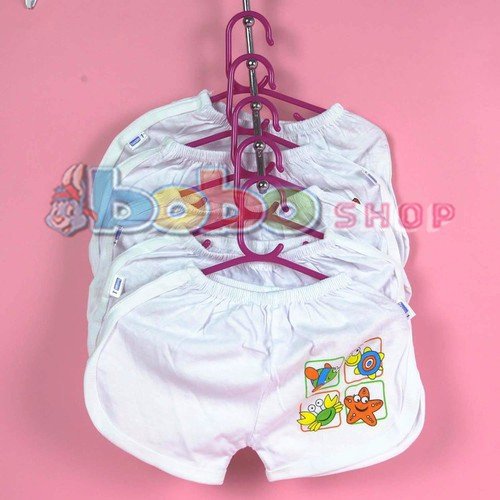 Quần đùi trắng thể thao in hình cao cấp cho bé bosini từ 2- 12kg