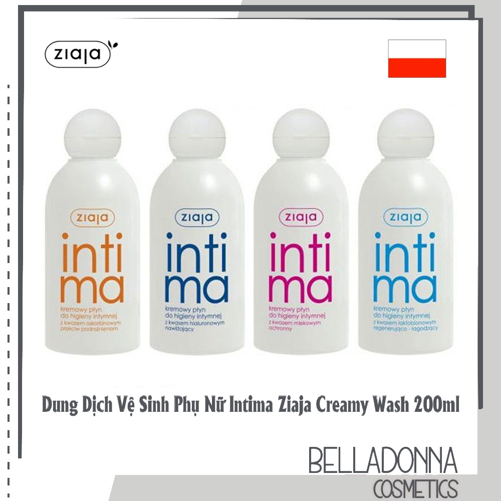 [HCM]Dung Dịch Vệ Sinh Phụ Nữ Cao Cấp Intima Ziaja Creamy Wash Ba Lan 200ml