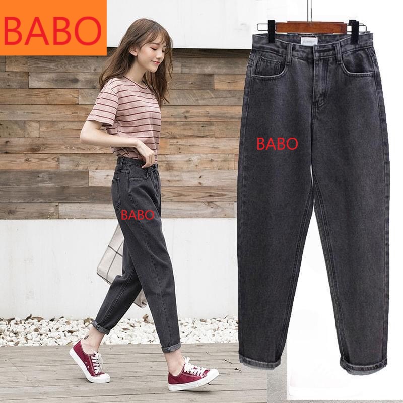 [ QUẰNG QUẠI!!! ] QUẦN BAGGY JEAN NỮ CAO CẤP BABO LƯNG SIÊU CAO MÀU XÁM LAI CUỐN PHONG CÁCH CỔ ĐIỂN TINH TẾ CỰC CHẤT CỰC BỰA-NY