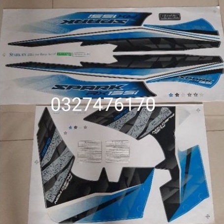 Bộ tem xe Exciter spark 135i màu xanh hàng nhập thái