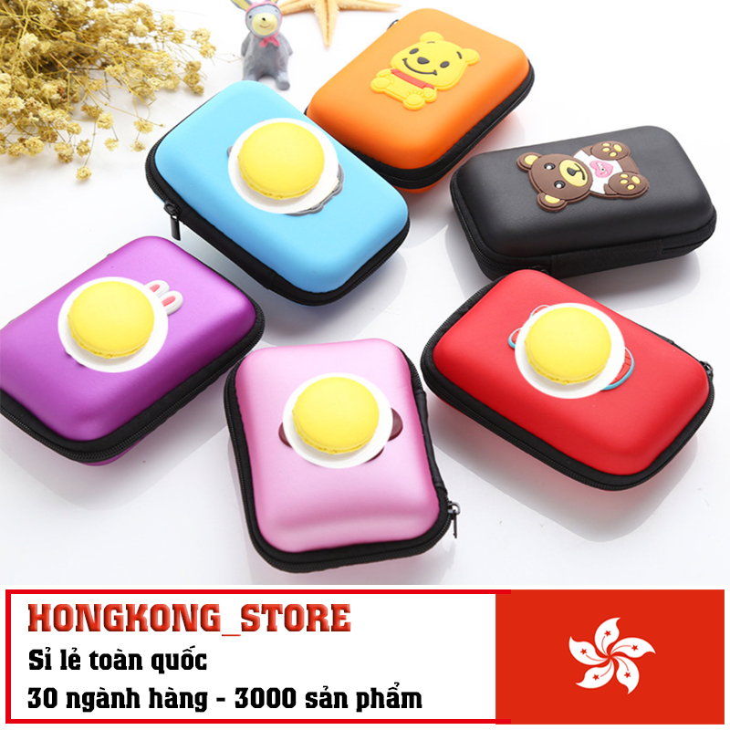 Ví tiền mini hình chữ nhật nhiều màu siêu dễ thường - Bóp đựng tiền / tai nghe siêu tiện lợi