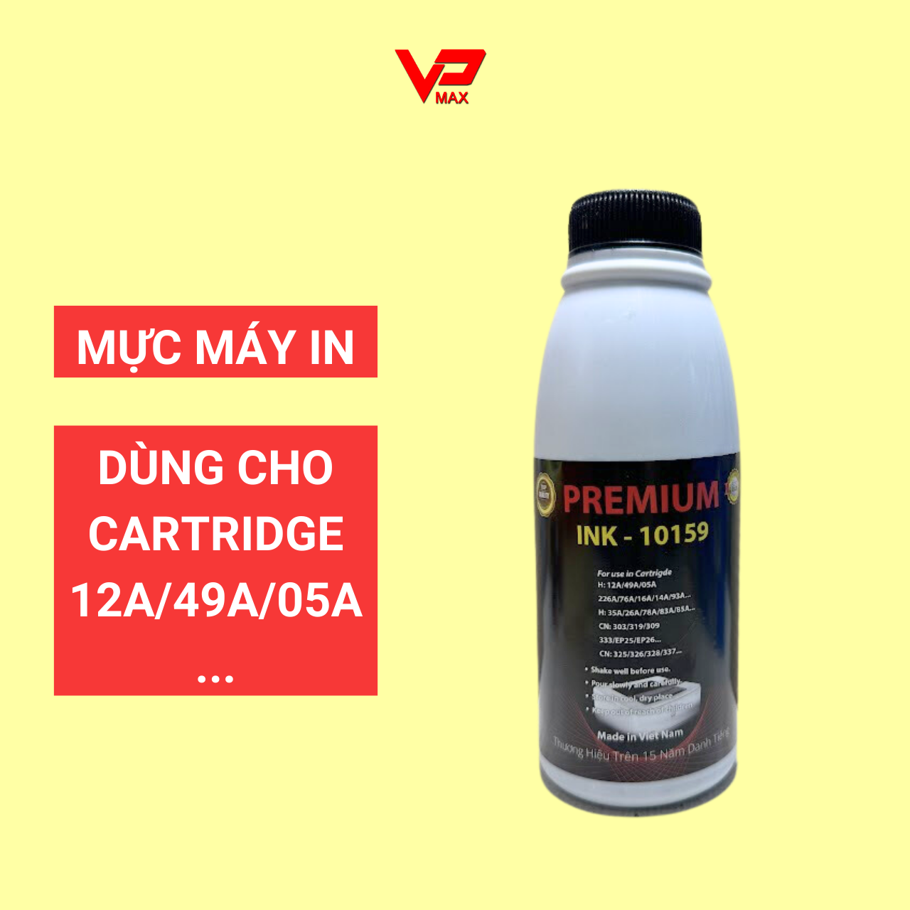 Mực máy In Lazer Premium Ink dùng chung máy in HP CAN0N Hàng chất lượng Japan siêu nét mực đậm