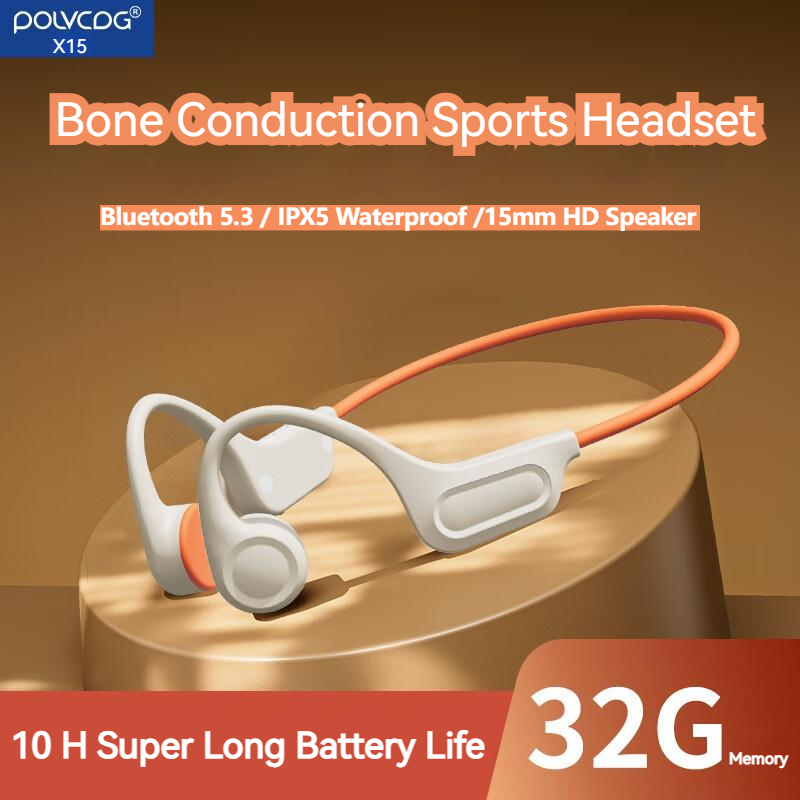 POLVCDG-X15 IPX6 Sweat Proof Earbuds  Bone Conduction Headset Wireless Earbuds Bluetooth Earphone Professional Sports Headphones Cycling Headphones Suitable For Outdoor Activities Openrun