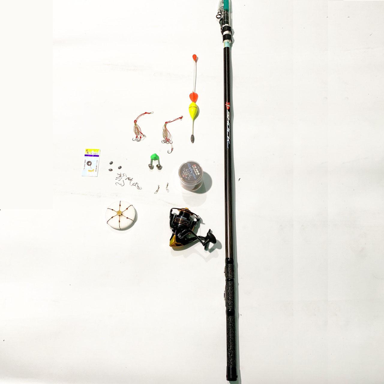 Combo bộ cần câu lục Shock 4m5 - máy Yumoshi AD 5000 siêu cao cấp.  ( đại lý cần câu )