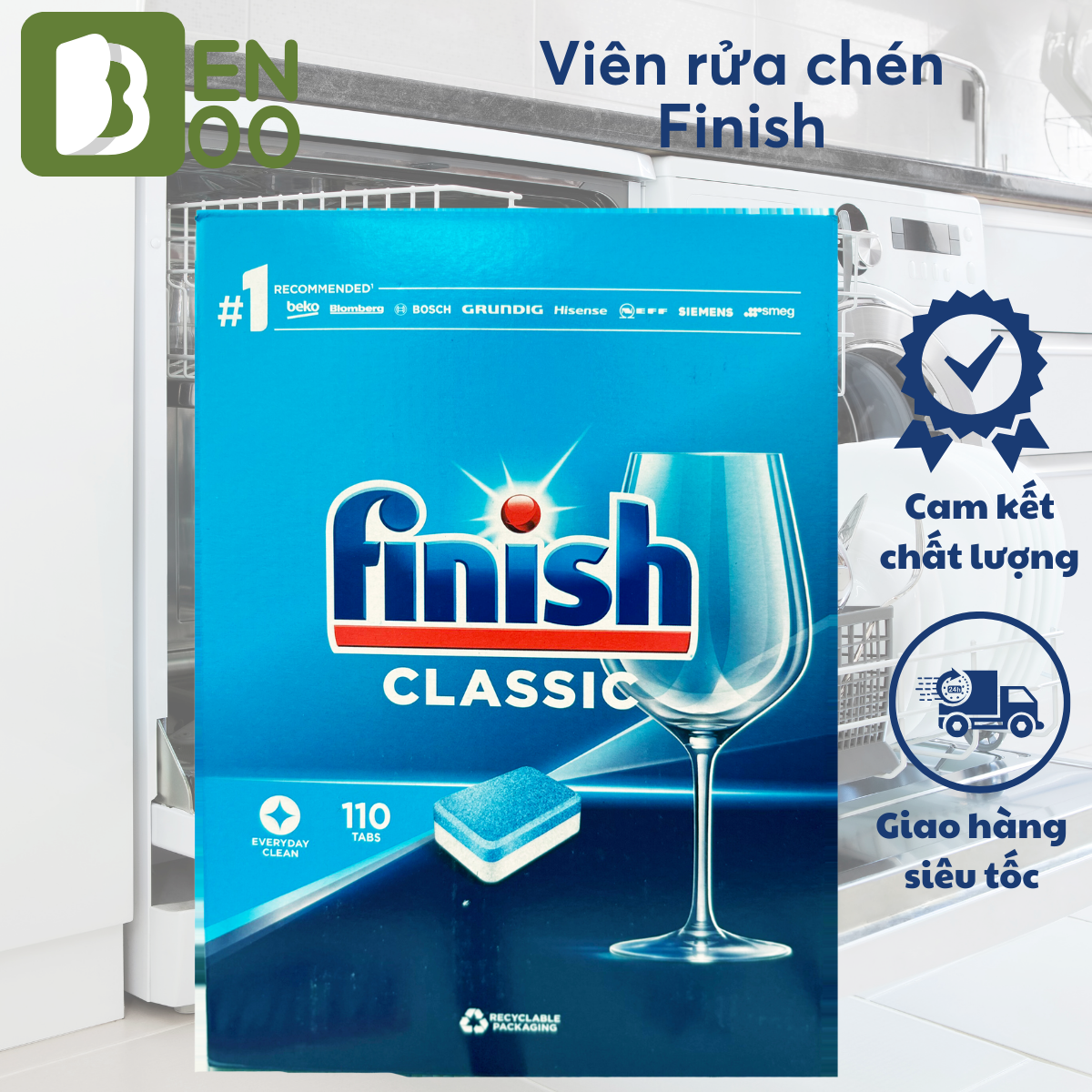 Viên rửa bát Finish Classic hộp 110 viên Hàng nội địa Đức
