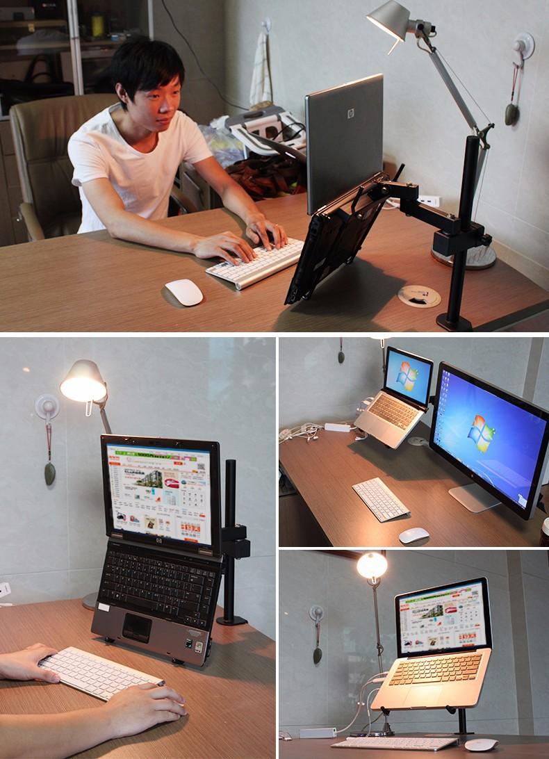 Giá đỡ laptop kẹp bàn chống mỏi 2khúc 600mm