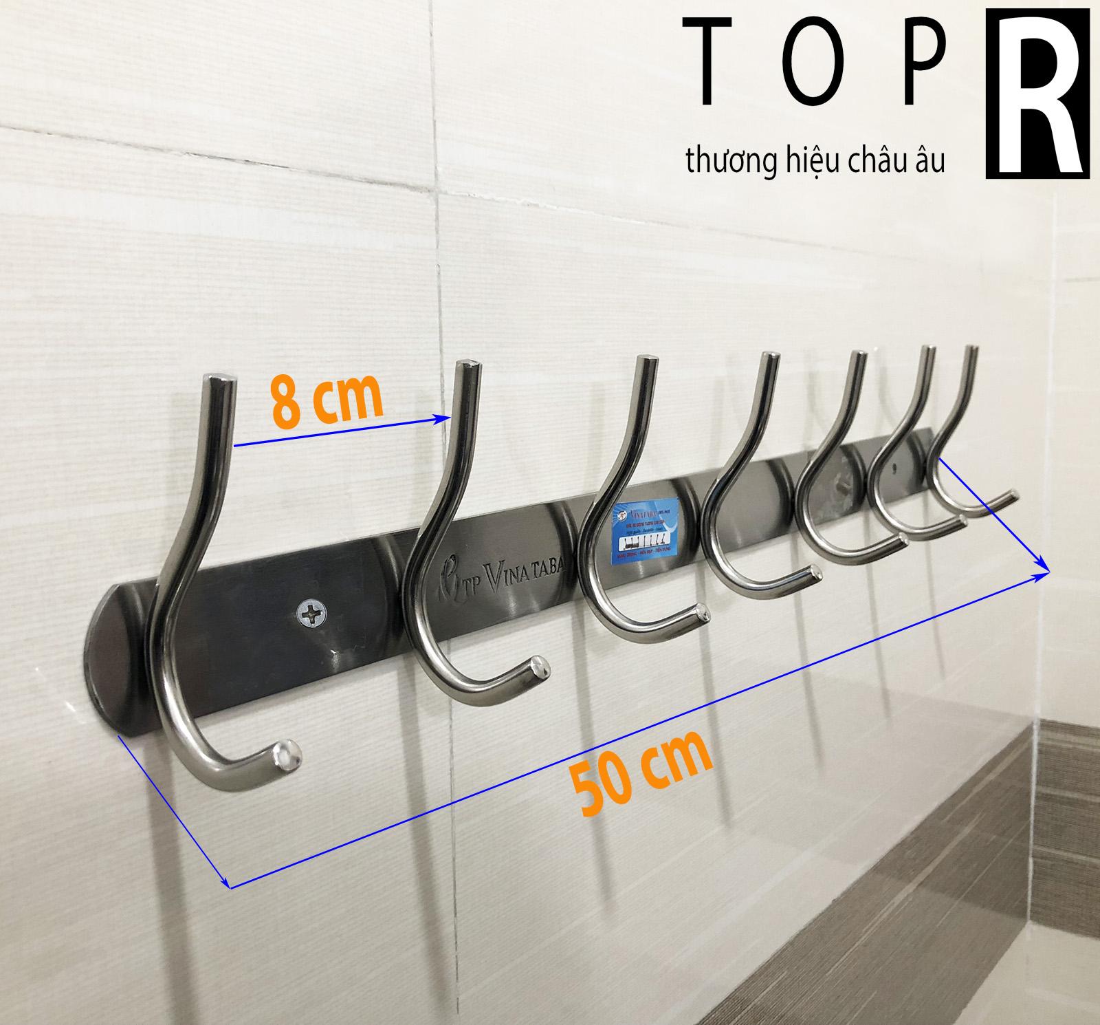 [MẮC 7 MẤU INOX] Mắc áo inox 304, móc treo quần áo gắn tường 7 mấu, mắc áo đôi, móc áo gắn cửa