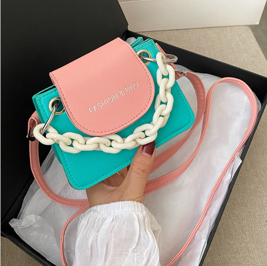 Túi đeo chéo nữ mini phối màu Fashion & Bag