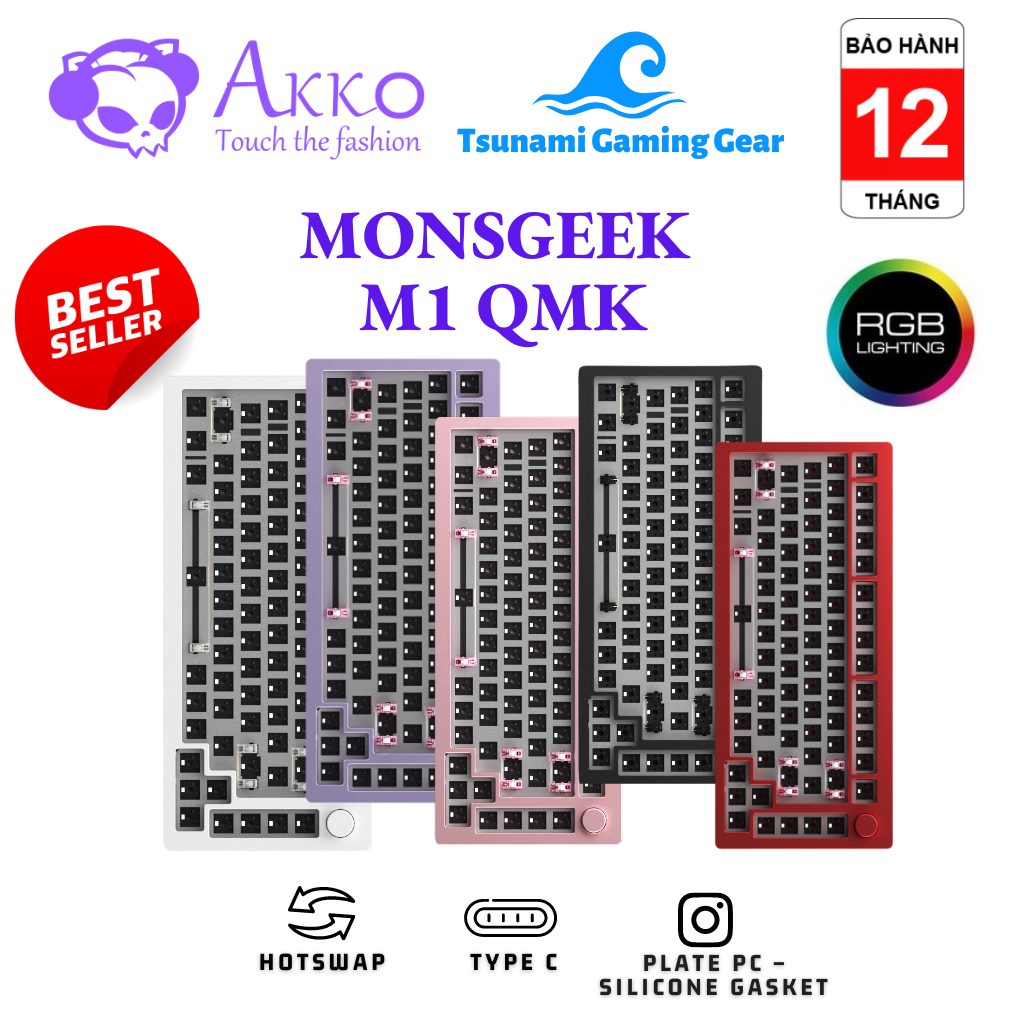 KIT bàn phím cơ MonsGeek M1 QMK | USB Type C | Mạch xuôi | Hotswap 5 pin